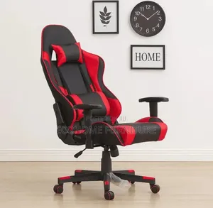 Gaming Chair; Leather, Adjustable Hands, Reclining Back