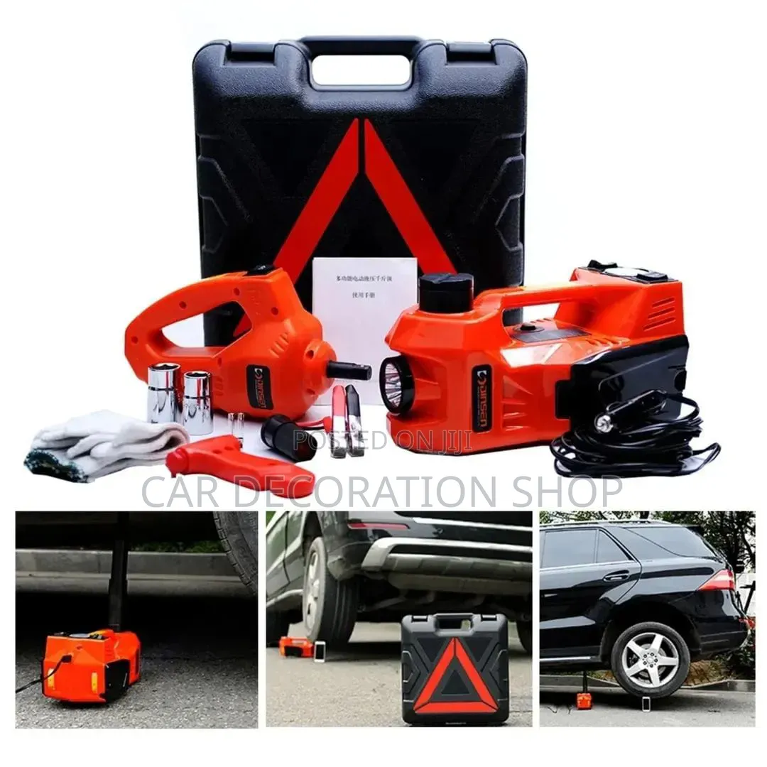 Portable Emergency Roadside Electric Hydraulic Car Jack Kit 5ton