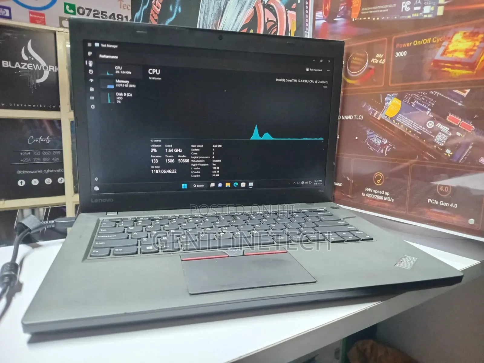 Laptop Lenovo ThinkPad T460 8GB Intel Core i5 SSD 128GB
