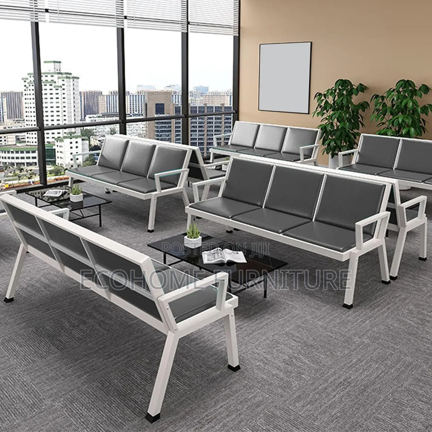 Office Chair; Durable 3 Seater Waiting Chair
