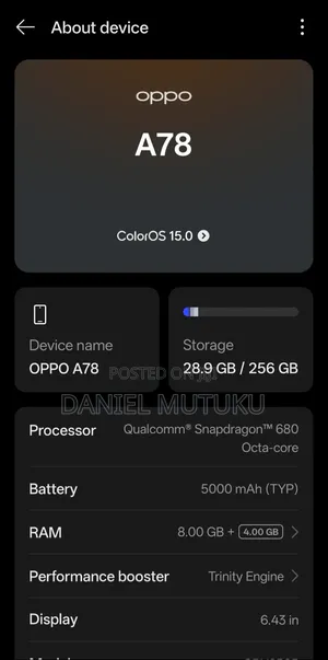 Oppo A78 4G 256 GB Gray