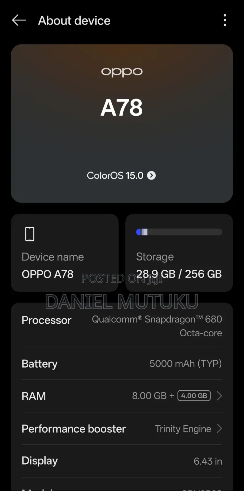 Oppo A78 4G 256 GB Gray