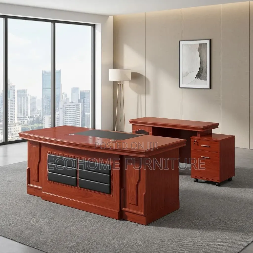 Office Desk: Mahogany Color Finish 1.6m Desk