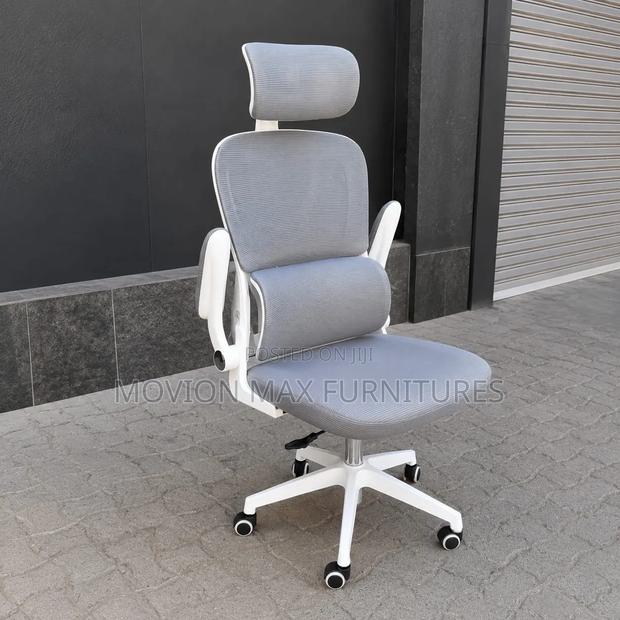 Adjustable Arms White Orthopedic Chair - main view
