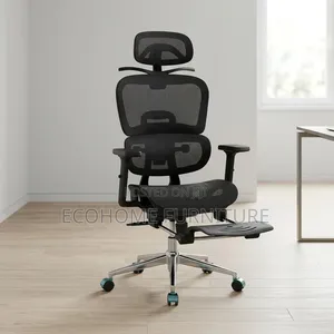 Office Chair: Ergonomic Office Chair With Footrest, Adjustable Back
