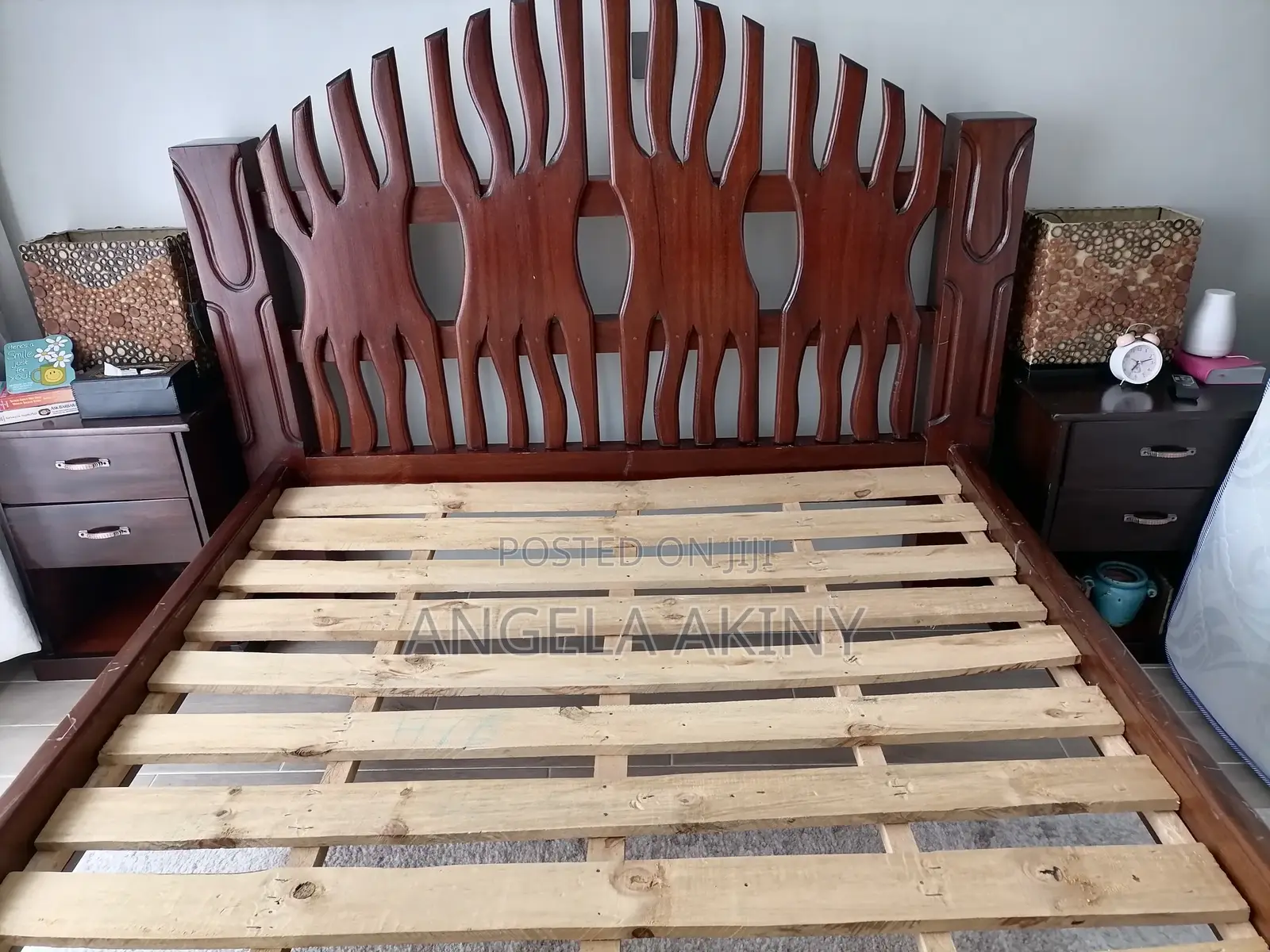 5x6 Mahogany Bed/Bedside and Chest of Drawers for Sale