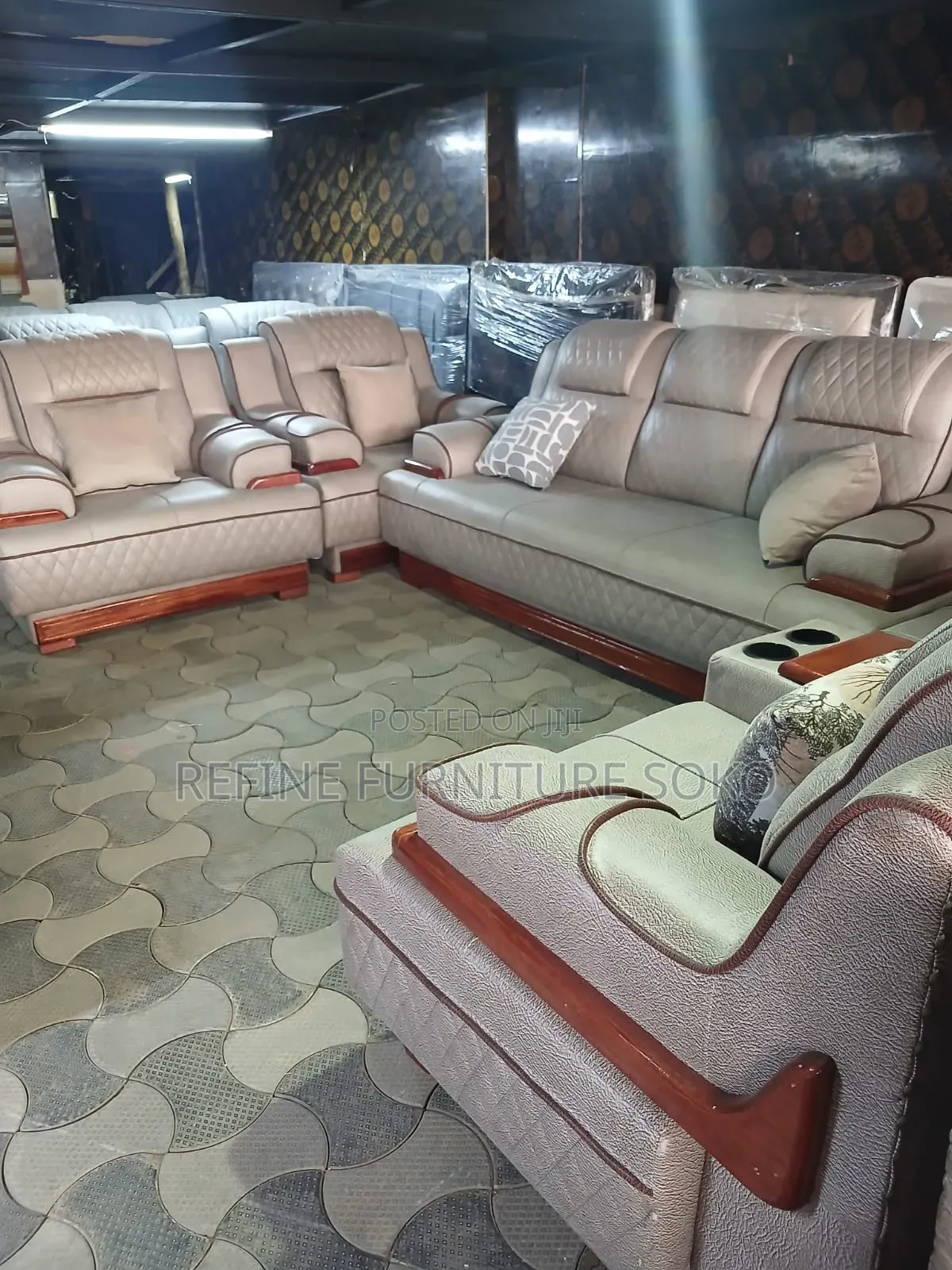 Smart Permanent Quality Semi Recliner Sofa Brown in Theme