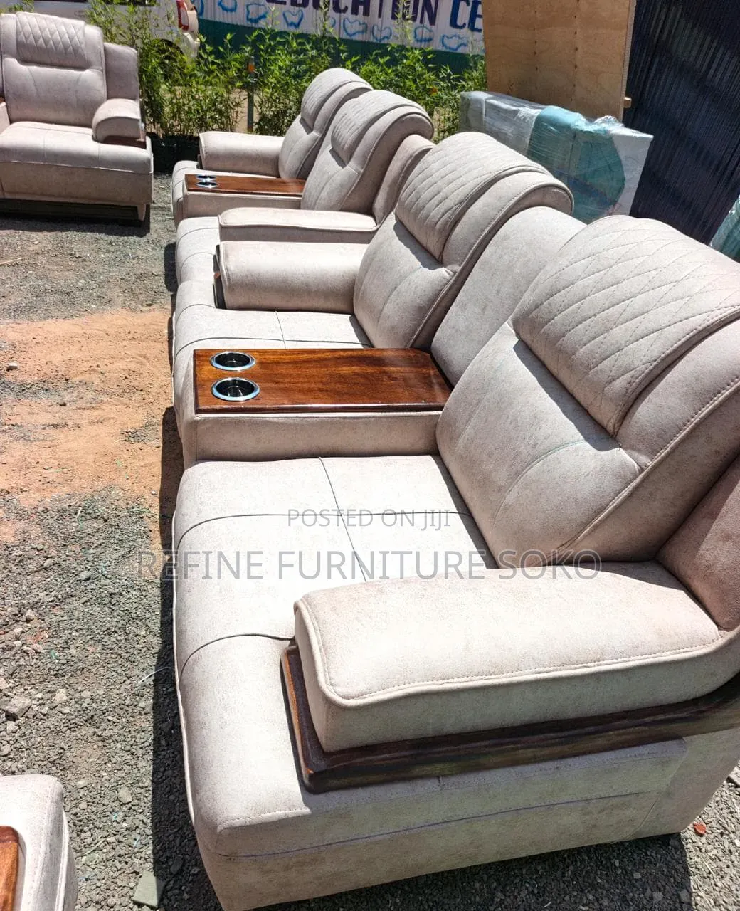 Smart Permanent Quality Semi Recliner Sofa Brown in Theme