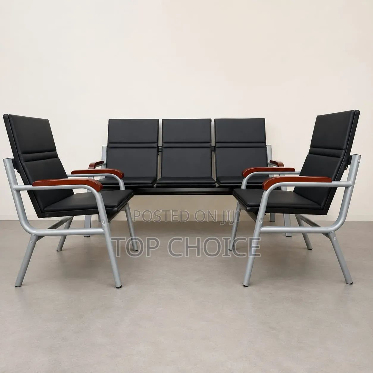 5 Seater Office Reception Waiting Chairs | Modern Visitor Bench