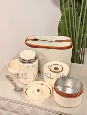 7 PCS*: Thermal Lunch Box Set + Flask + Insulated Bag