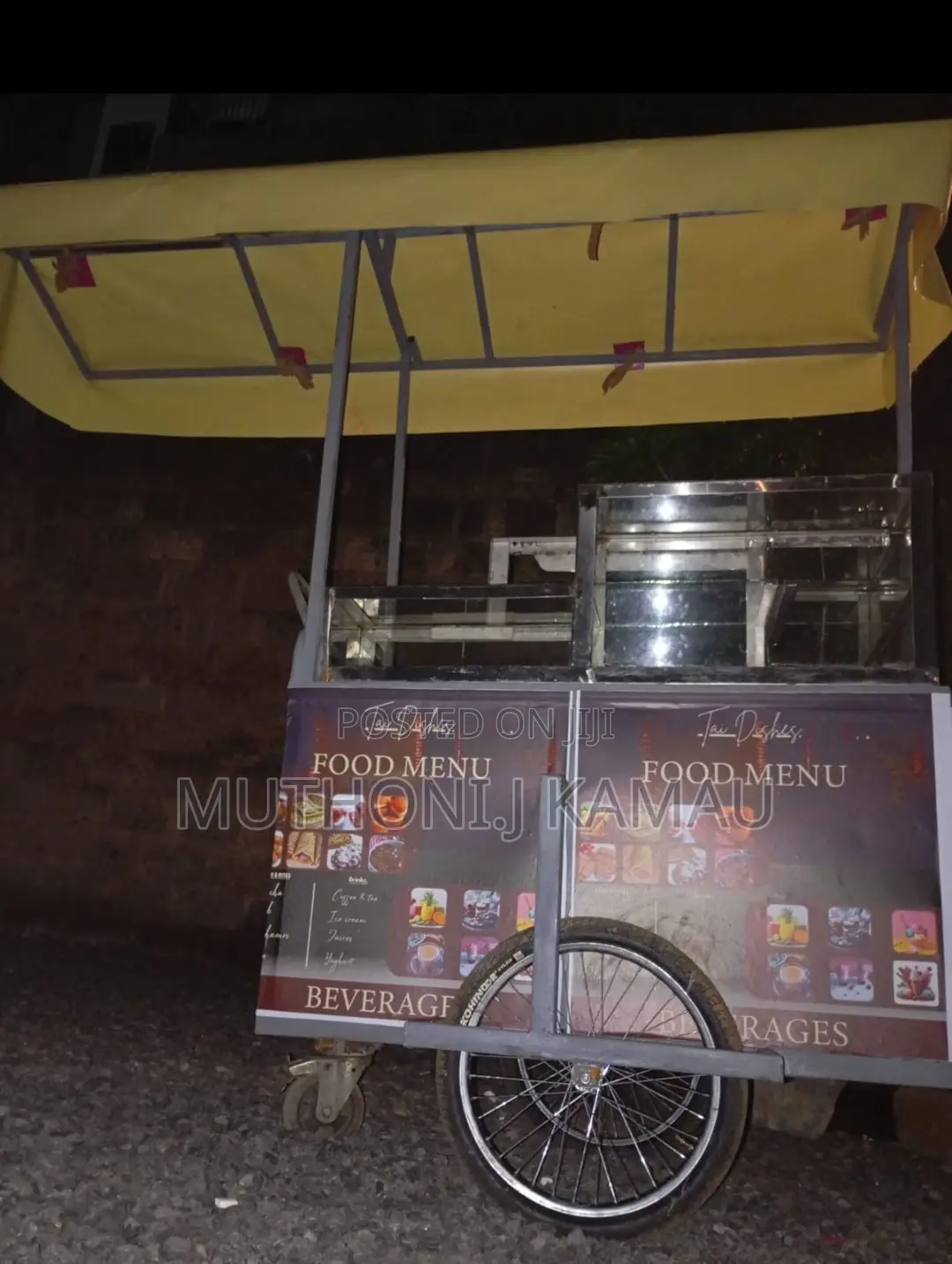 Heavy-Duty Food Vending Trolley / Cart With Canopy