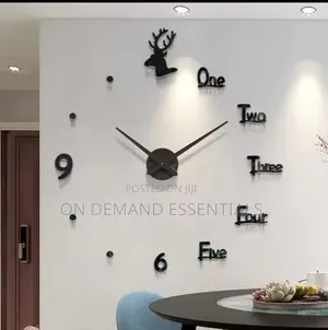 3D Large Roman Numeral Acrylic Mirror Wall Clock Sticker