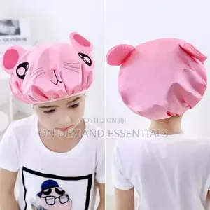 1Pcs Cartoon Thick Waterproof Bath Hat Double Layer Shower Hair Cover