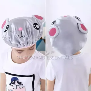 1Pcs Cartoon Thick Waterproof Bath Hat Double Layer Shower Hair Cover