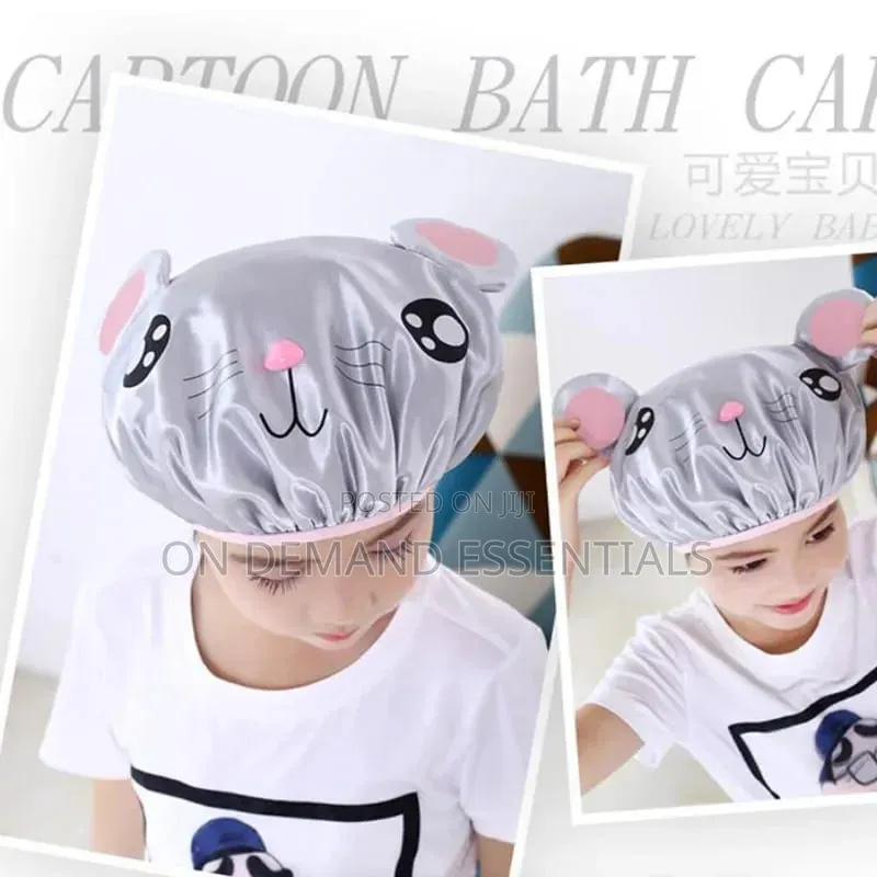 1Pcs Cartoon Thick Waterproof Bath Hat Double Layer Shower Hair Cover