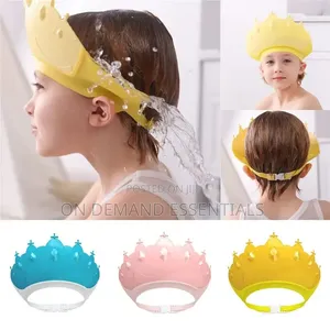 *Adjustable Baby Shower Shampoo Cap Crown Shape Wash Hair Shield Hat