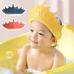 *Adjustable Baby Shower Shampoo Cap Crown Shape Wash Hair Shield Hat
