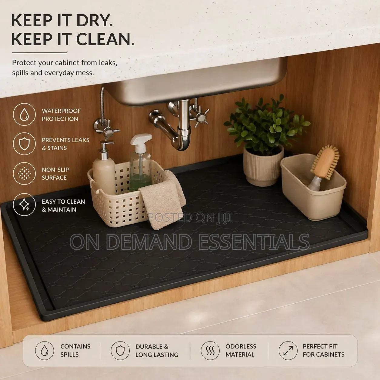 Waterproof, Non-Slip Under-Sink Mat