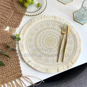 Boho Round Woven Placemats - 6pcs
