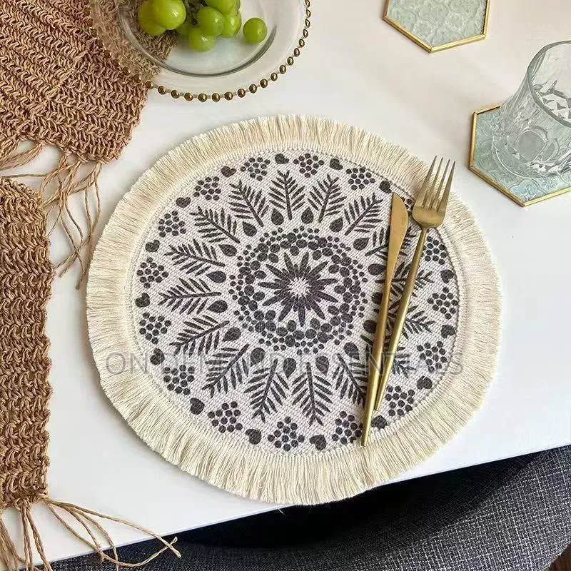 Boho Round Woven Placemats - 6pcs