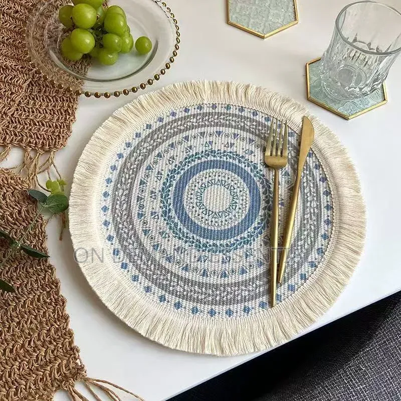 Boho Round Woven Placemats - 6pcs