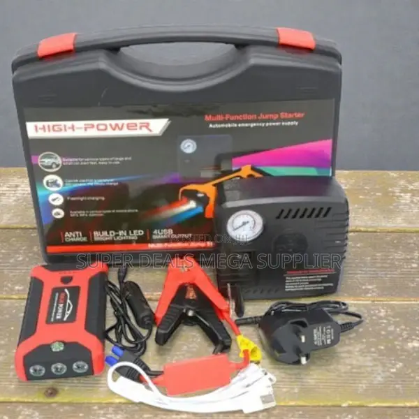 Short Circuit 12V 99800mAh Emergency Car Jump Starter Air Compressor