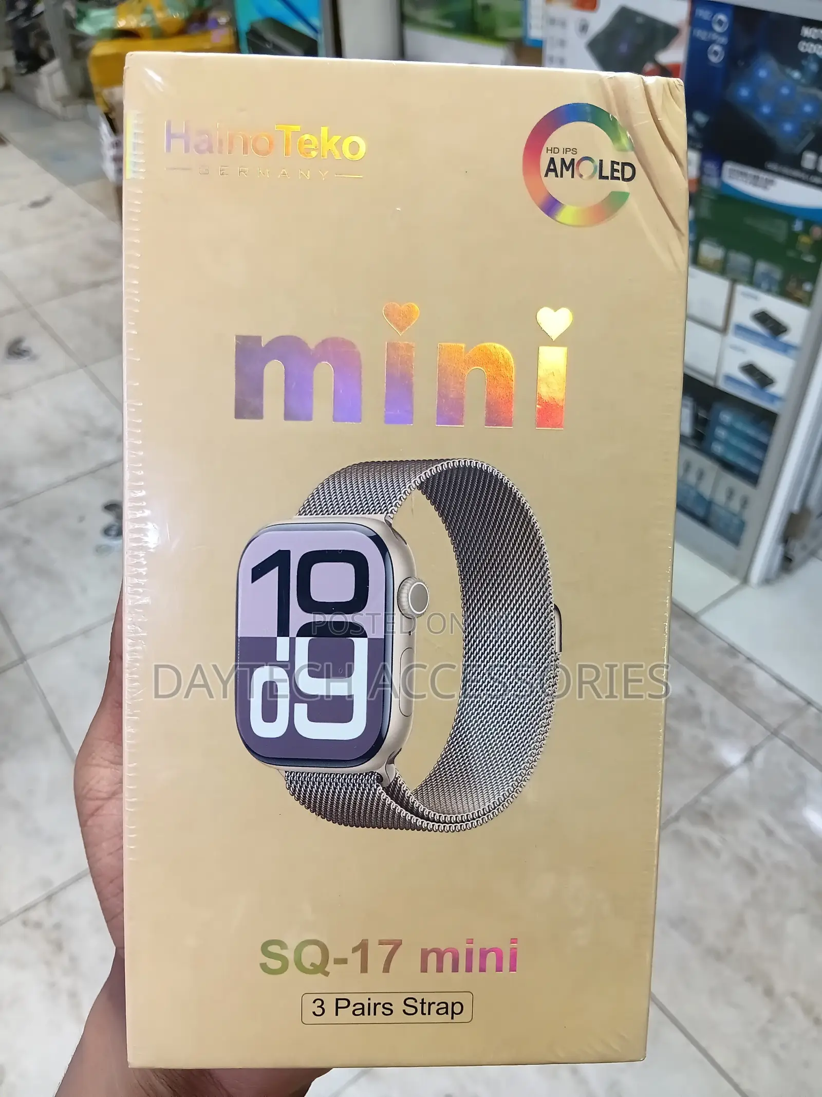 HainoTeko SQ-17 Mini Smart Watch AMOLED Display for Ladies - Black
