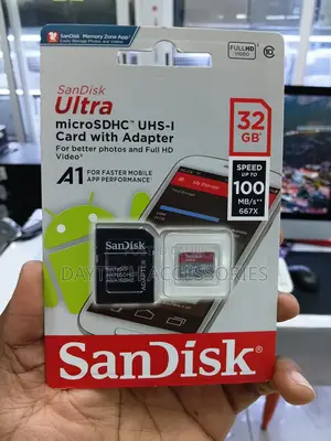 The SanDisk Ultra 32GB microSDHC UHS-I Memory Card.