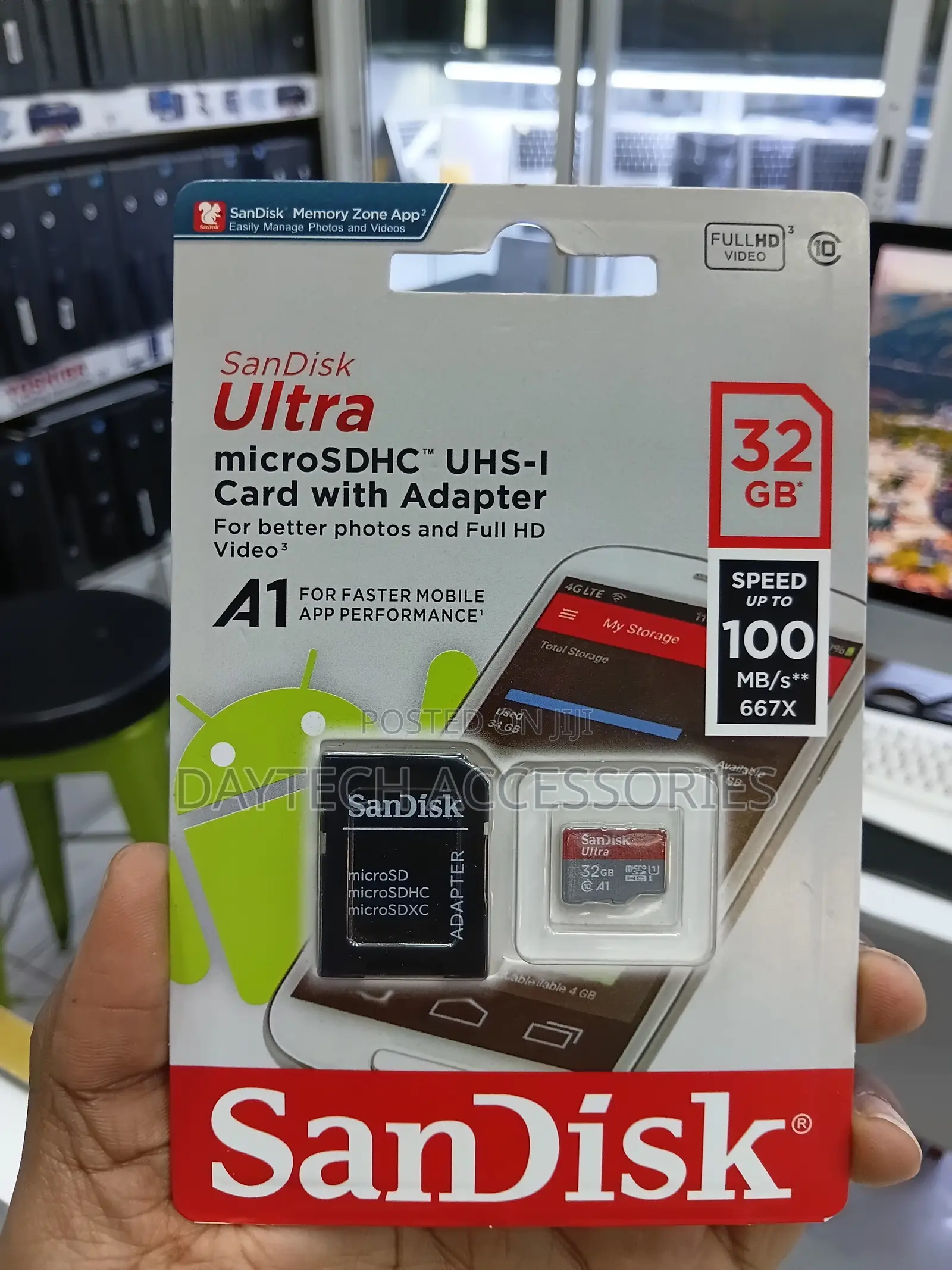 The SanDisk Ultra 32GB microSDHC UHS-I Memory Card.