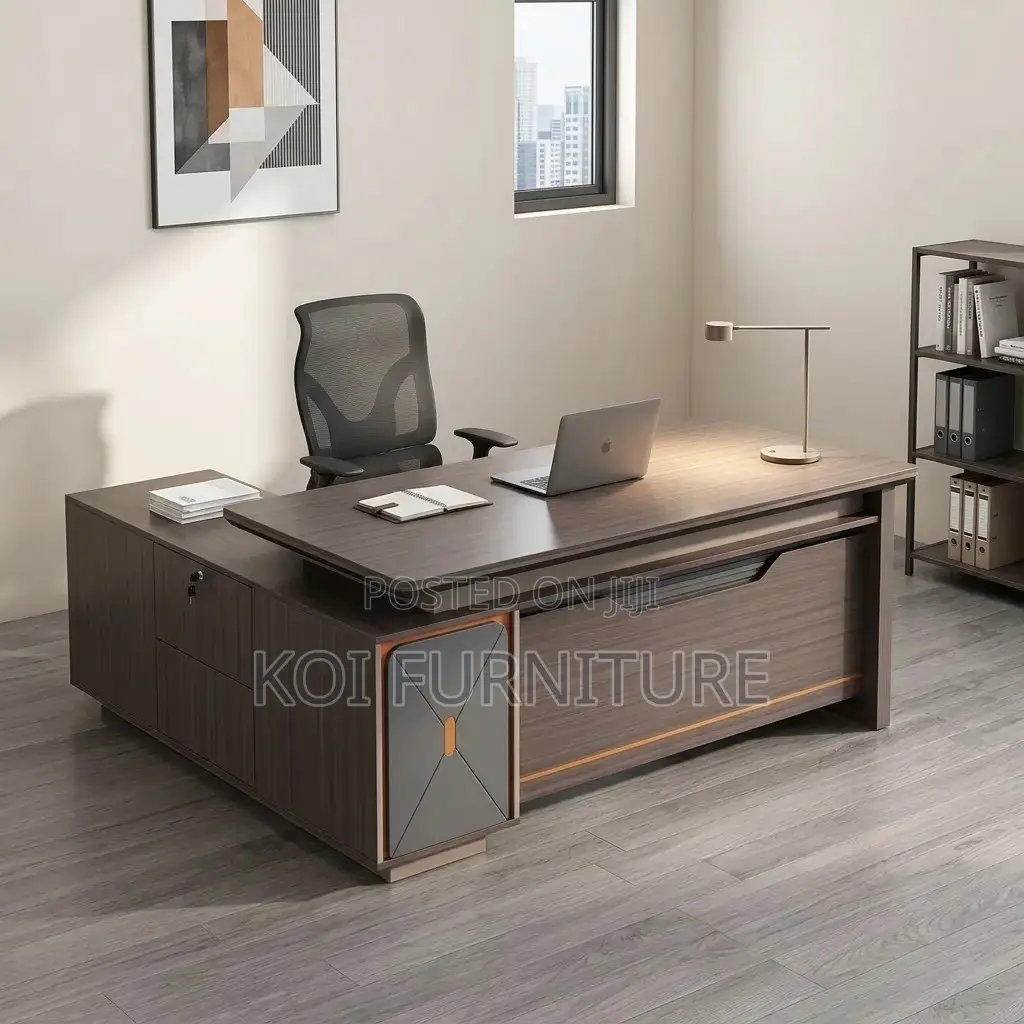 Office Desk; 1.6 Meter Executive Managers Desk in L Shape