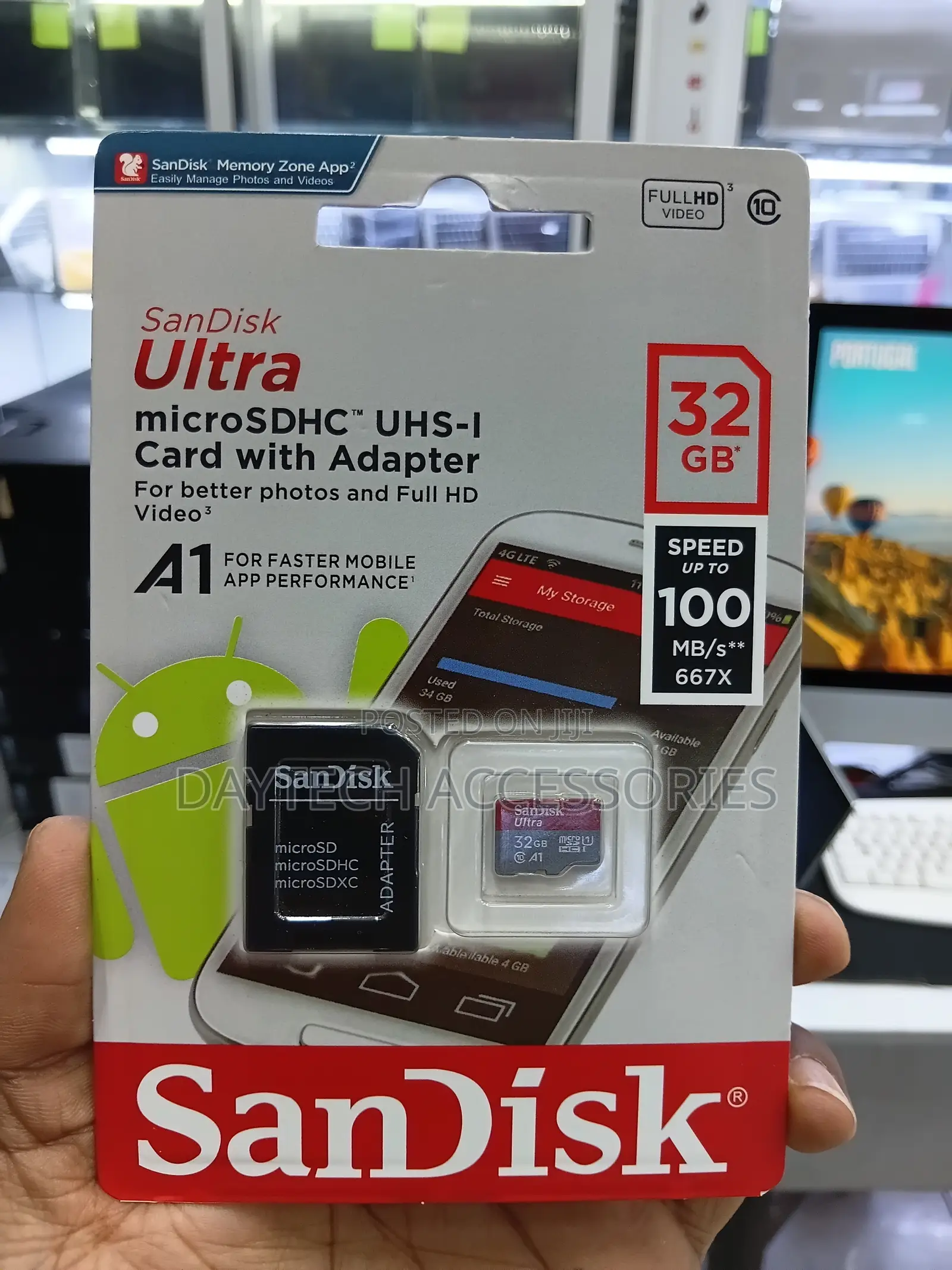 SanDisk 32GB Ultra microSDHC UHS-I Memory Card With Adapter - 100mb/S