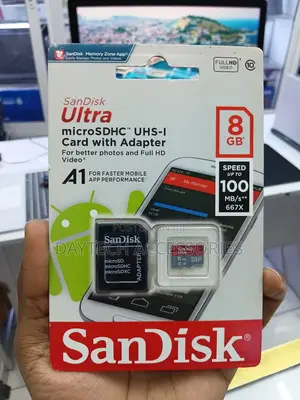 SanDisk 8GB microSDHC Memory Card Ultra Class 10 UHS-I With SD Adapter