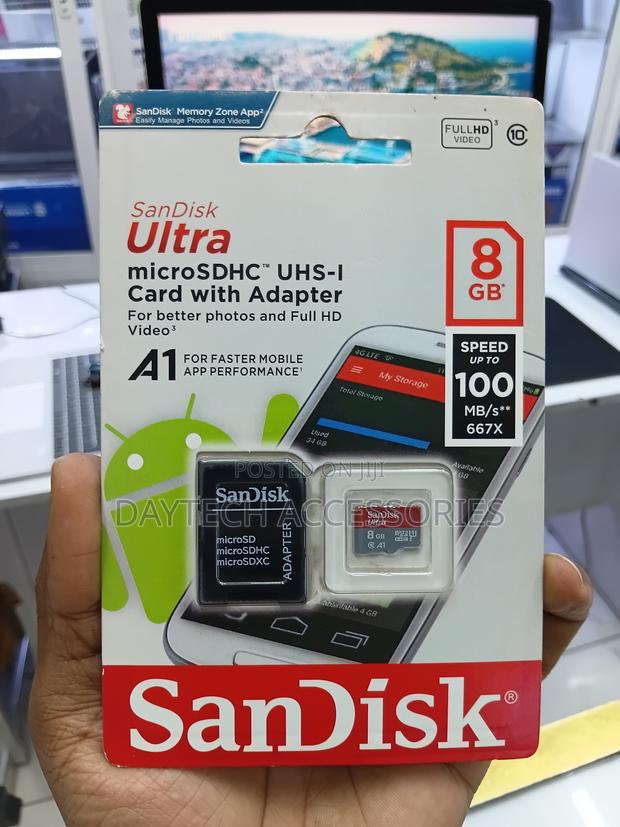 SanDisk 8GB microSDHC Memory Card Ultra Class 10 UHS-I With SD Adapter