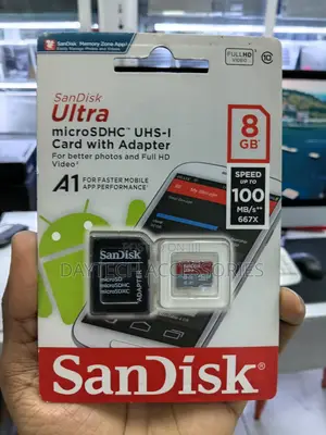 SanDisk 8GB microSDHC Memory Card Ultra Class 10 UHS-I With SD Adapter