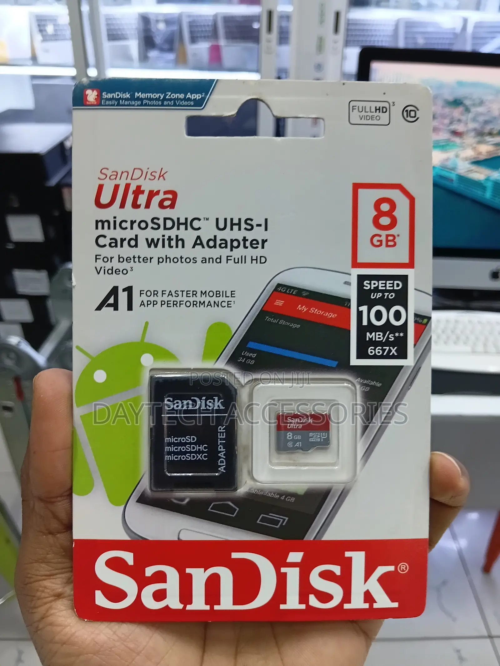 SanDisk 8GB microSDHC Memory Card Ultra Class 10 UHS-I With SD Adapter