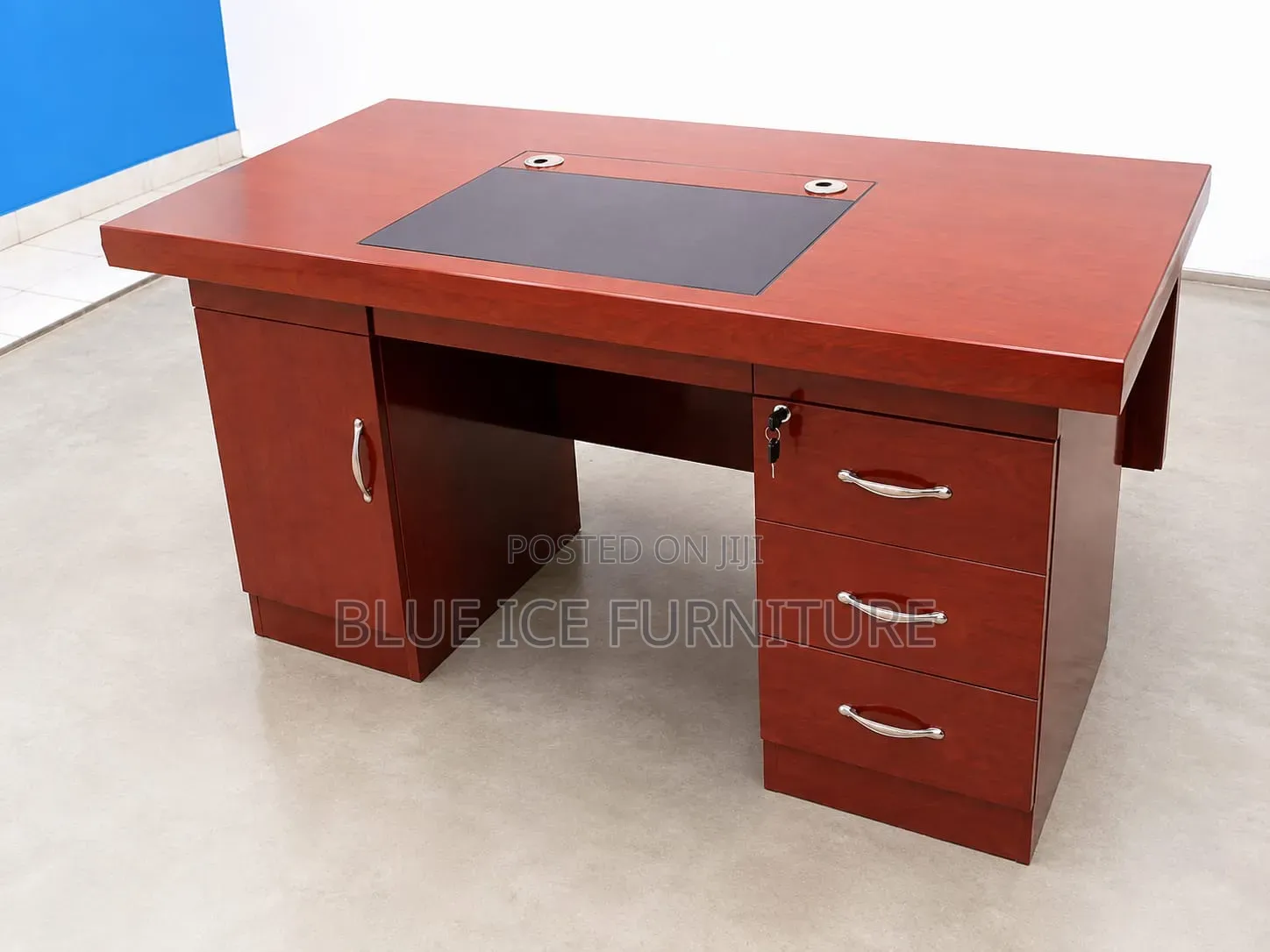 Office DeskExecutive Wooden Office Desk With Drawers- Storage Cabinet