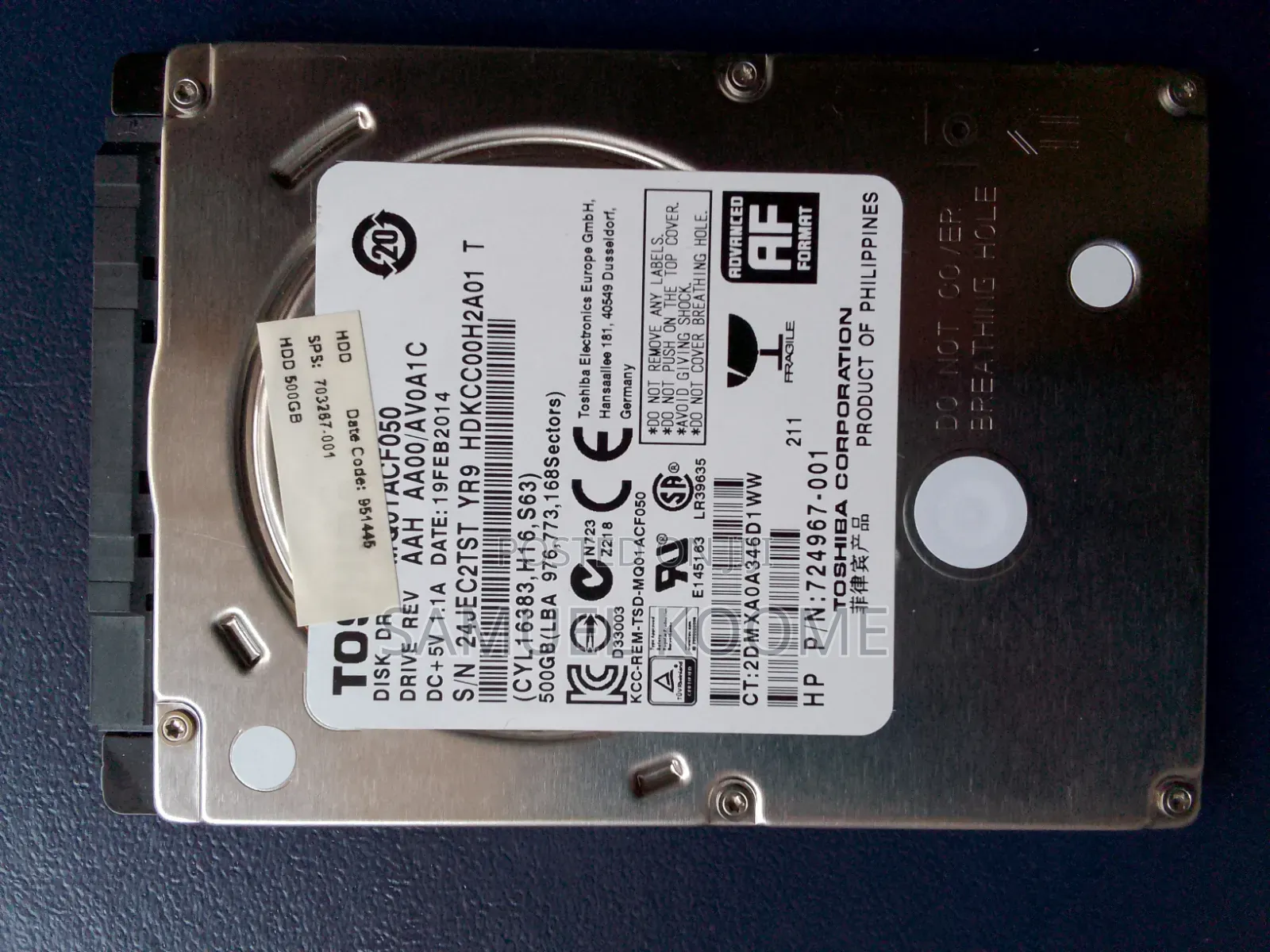 Toshiba 500GB 2.5" SATA HDD – MQ01ACF050 – Storage Drive