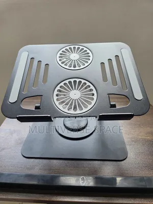 360 Rotating Cooling Fan Metalic Adjustable Tablet Laptop Holder Stand