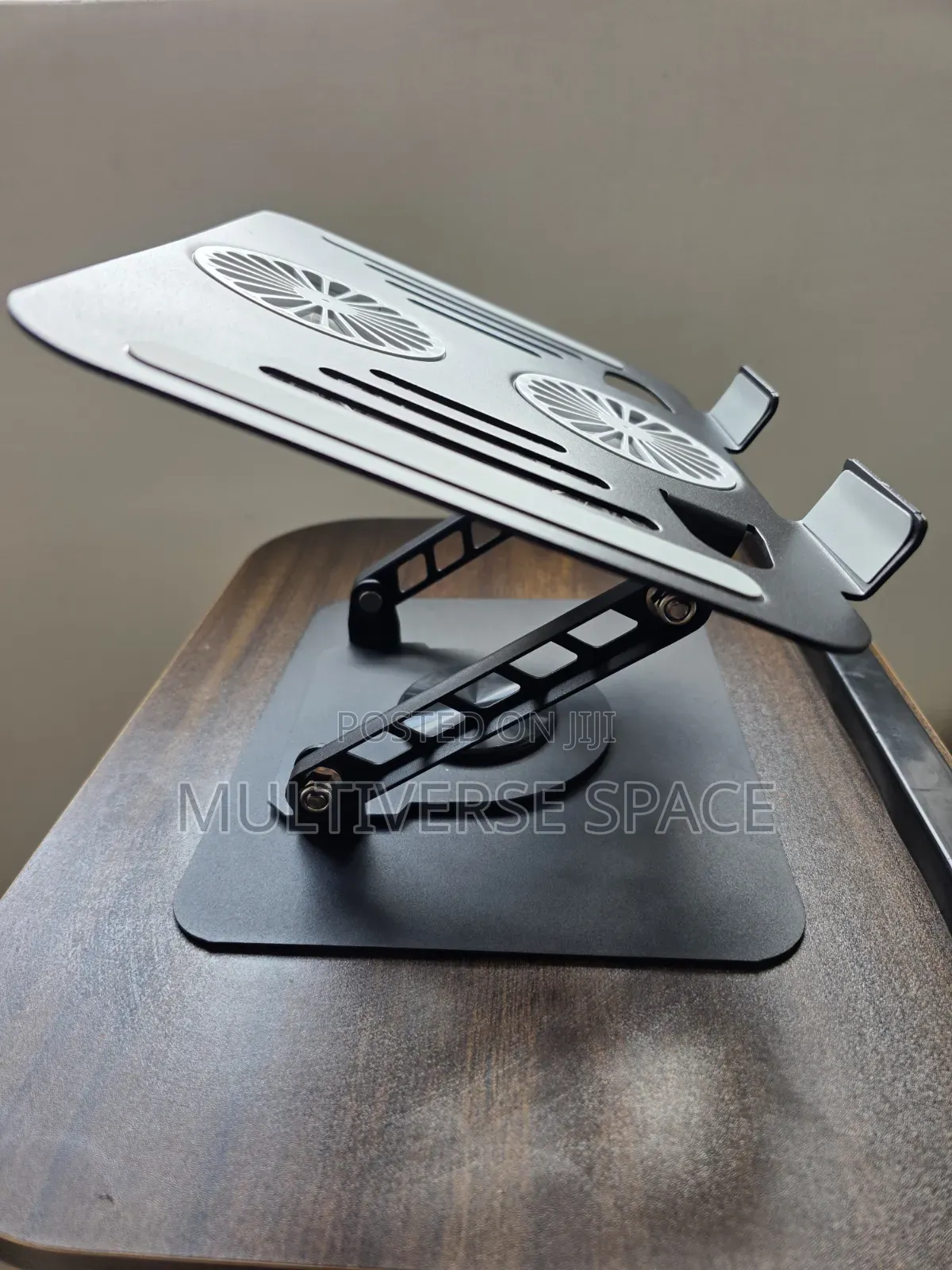 360 Rotating Cooling Fan Metalic Adjustable Tablet Laptop Holder Stand