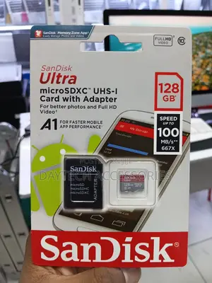 The SanDisk Ultra 128GB microSDXC UHS-I Card With SD Reader Adapter.