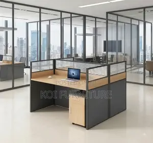 Office Workstation; Two Users Workstation With Privacy Partition