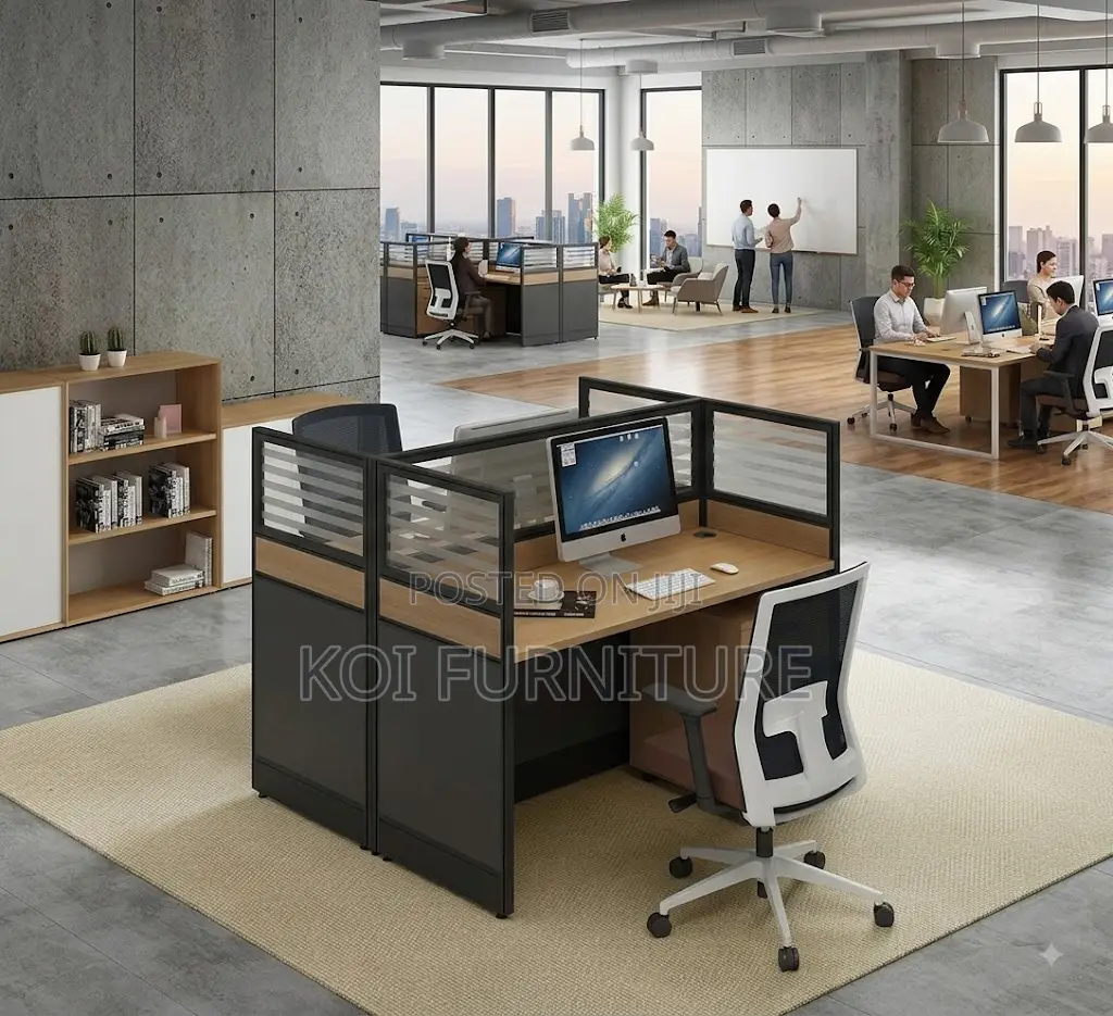 Office Workstation; Two Users Workstation With Privacy Partition