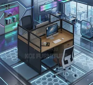Office Workstation; Two Users Workstation With Privacy Partition