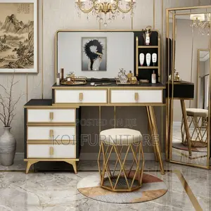 Dressers; White Classical Dressing Room Vanity Set Table