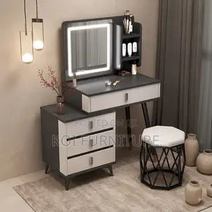 Dressers; White Classical Dressing Room Vanity Set Table