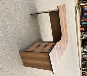 L-Shaped Executive Office Desk With Lockable Drawers