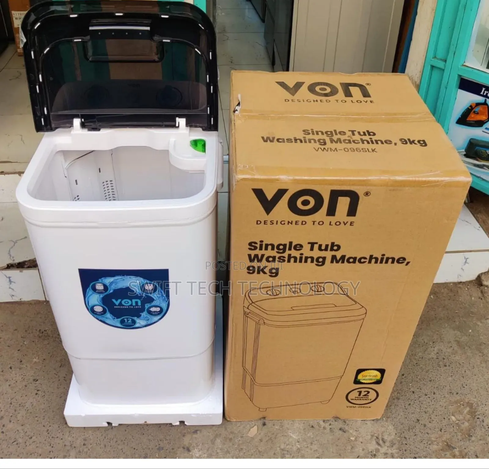 VON Washing Machine 9kg Single Tub