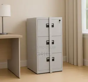 Office Cabinet : 3-Drawer Cabinet With Vertical Locking Security Bar