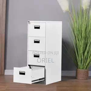 Office Cabinet : 3-Drawer Cabinet With Vertical Locking Security Bar