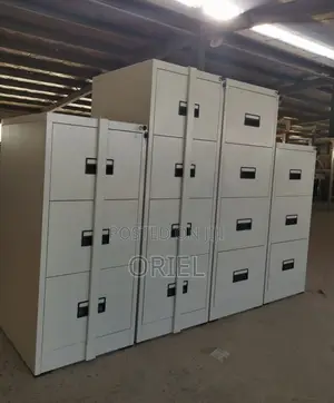 Office Cabinet : 3-Drawer Cabinet With Vertical Locking Security Bar